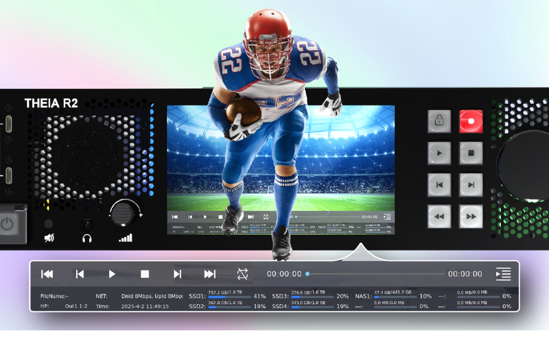 THEIA R2 – 多通道4K UHD ProRes录放机，专业录播制作！性能与效率之选！